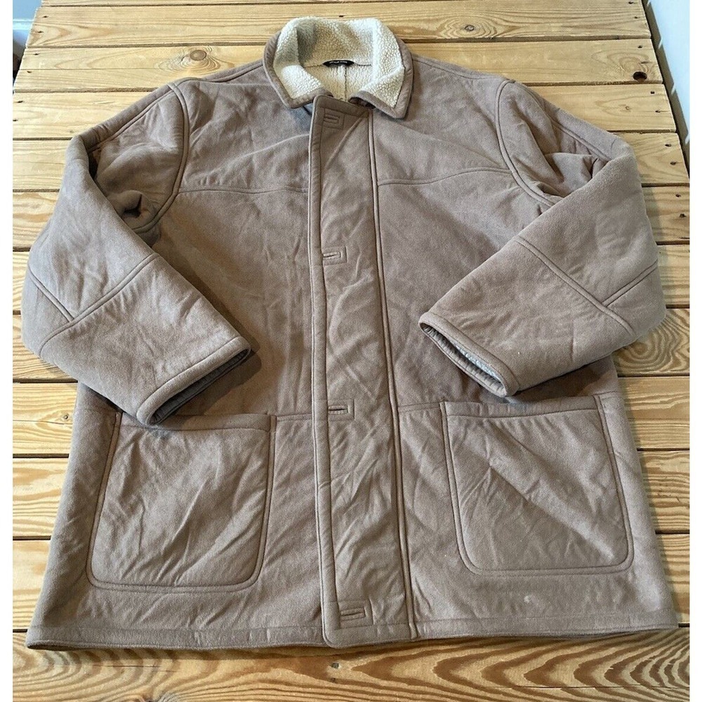 Vintage Utex Design Suede Sherpa Lined Coat Size Large Women’s Beige